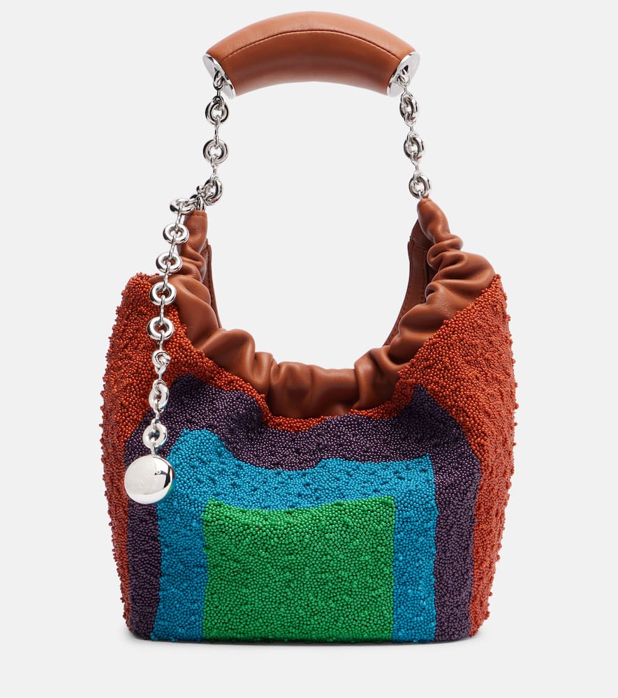 Loewe Squeeze Mini Beaded Leather Tote Bag In Multi