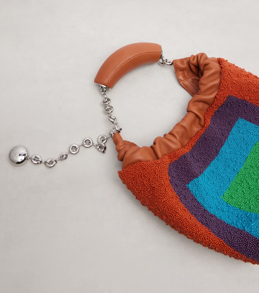 Loewe Squeeze Mini Beaded Leather Tote Bag In Multi