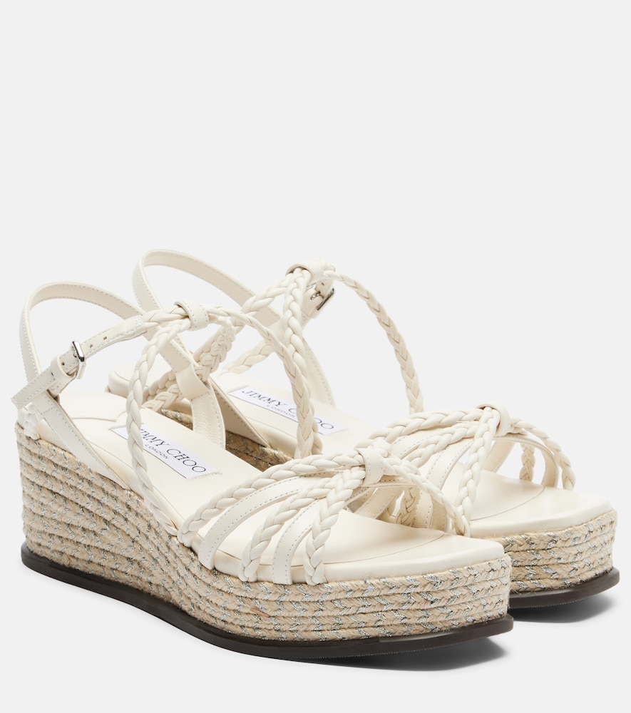 Jimmy Choo Nyra braided leather espadrille wedges