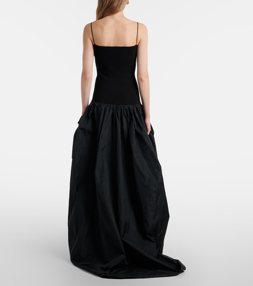 Asymmetric Crêpe And Jersey Gown