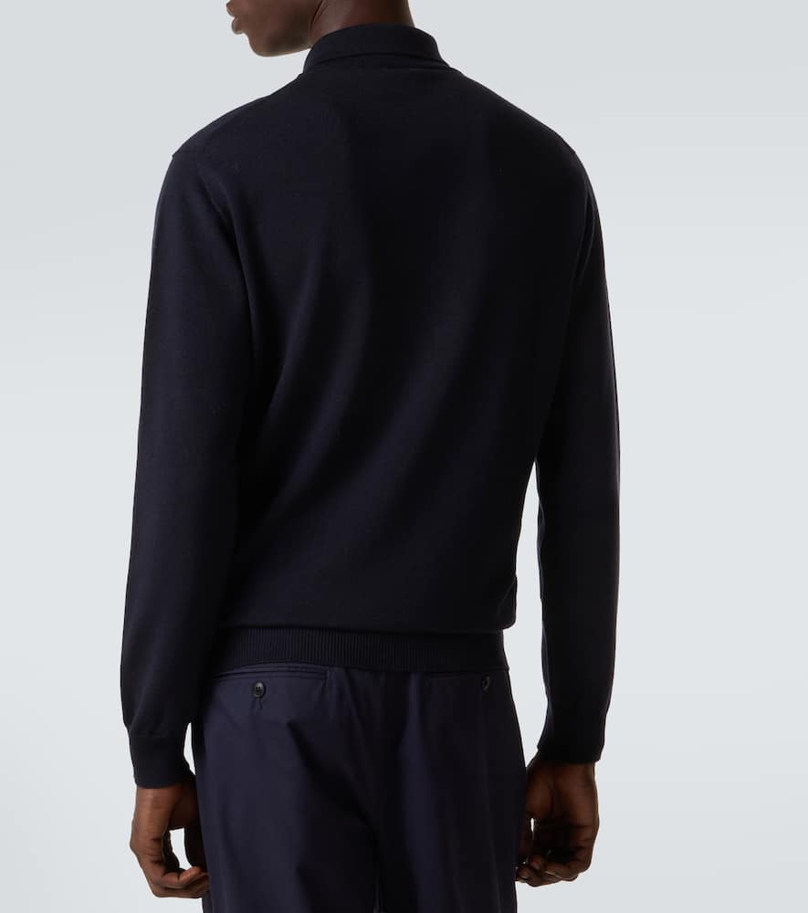 Saman Amel Allen Wool Polo Sweater In Multi