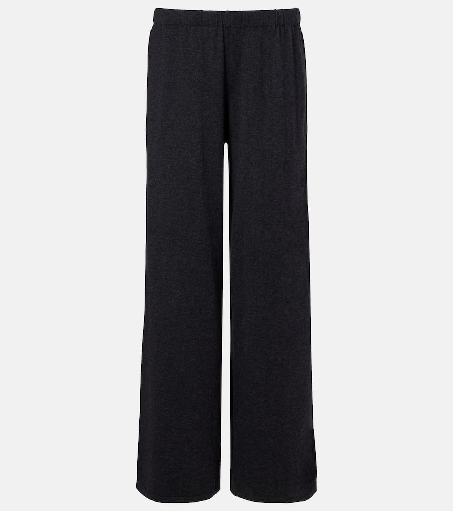 Lisa Yang Aina Cotton And Cashmere Wide-leg Pants In Black