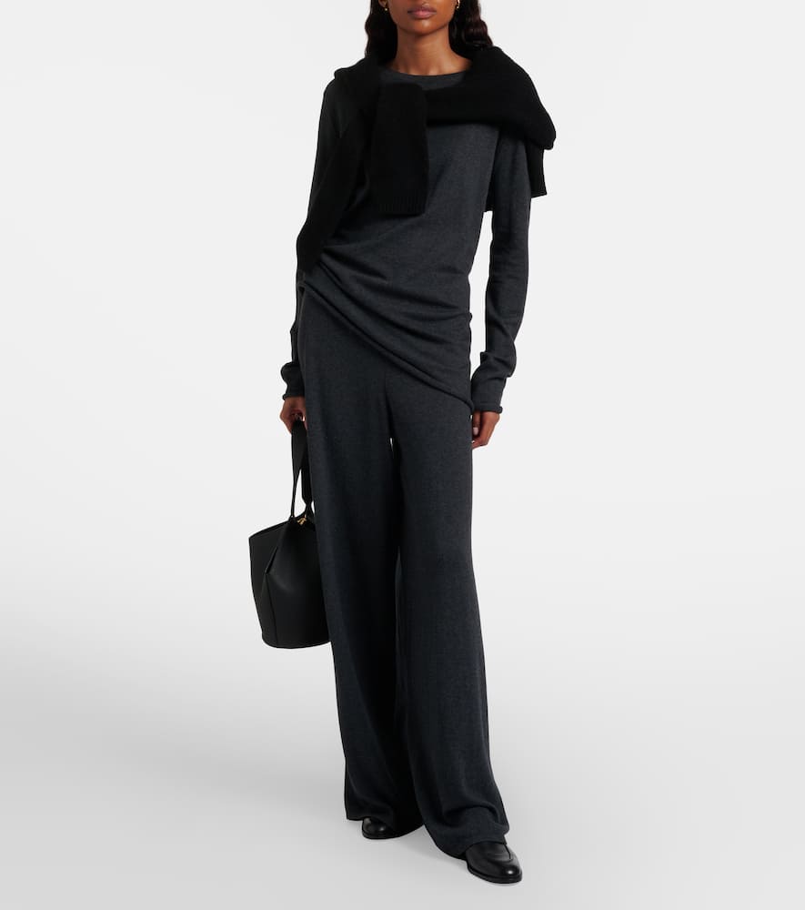 Lisa Yang Aina Cotton And Cashmere Wide-leg Pants In Black
