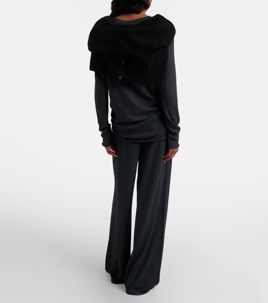 Lisa Yang Aina Cotton And Cashmere Wide-leg Pants In Black
