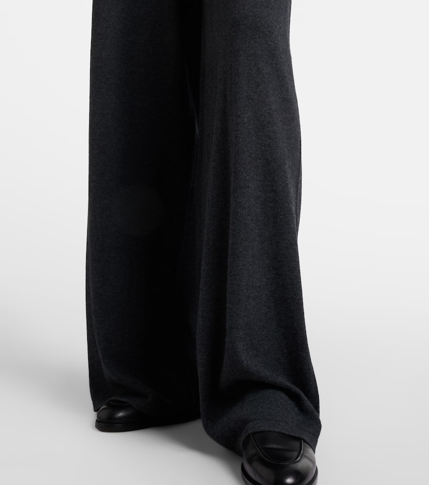 Lisa Yang Aina Cotton And Cashmere Wide-leg Pants In Black