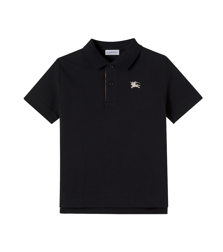 Burberry Kids Black Ekd Cotton Pique Polo Shirt Y Size 14 - Mytheresa