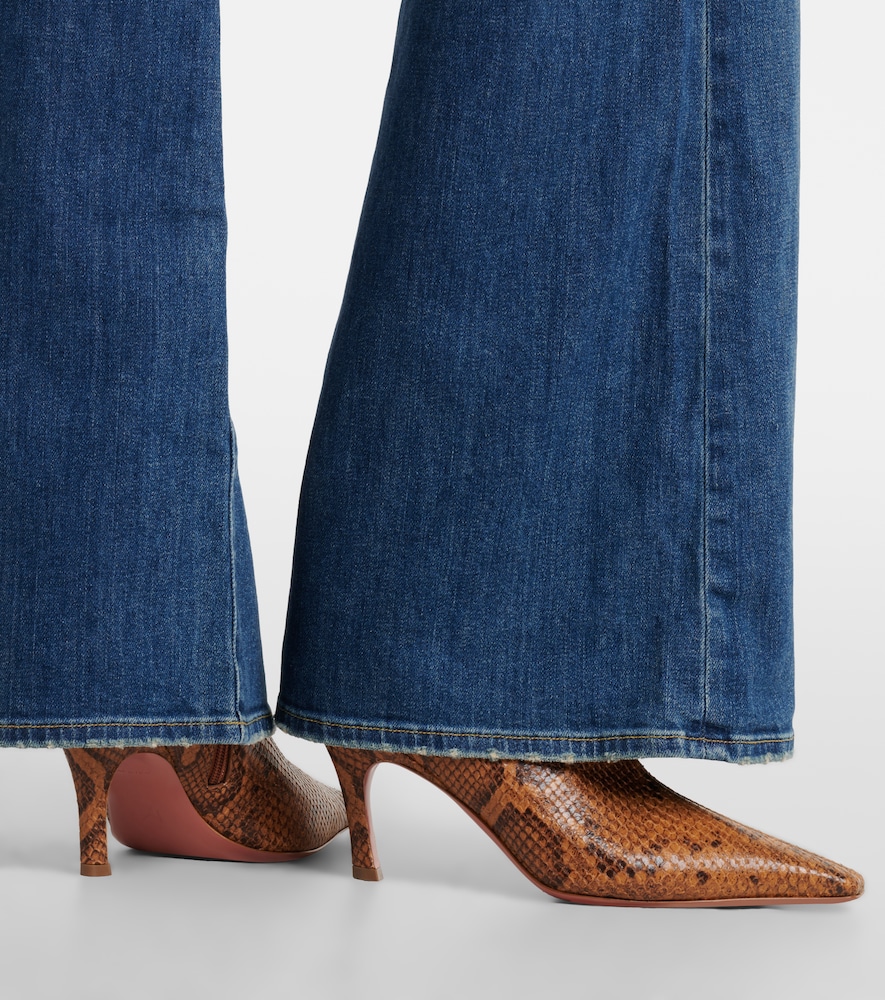Amina Muaddi Jamie snake-effect leather ankle boots