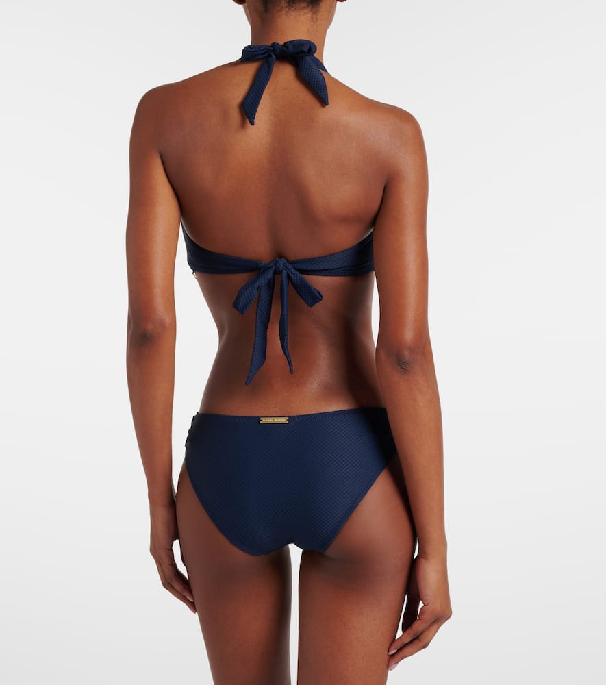 Heidi Klein Halterneck Rectangle Bikini Top In Blue