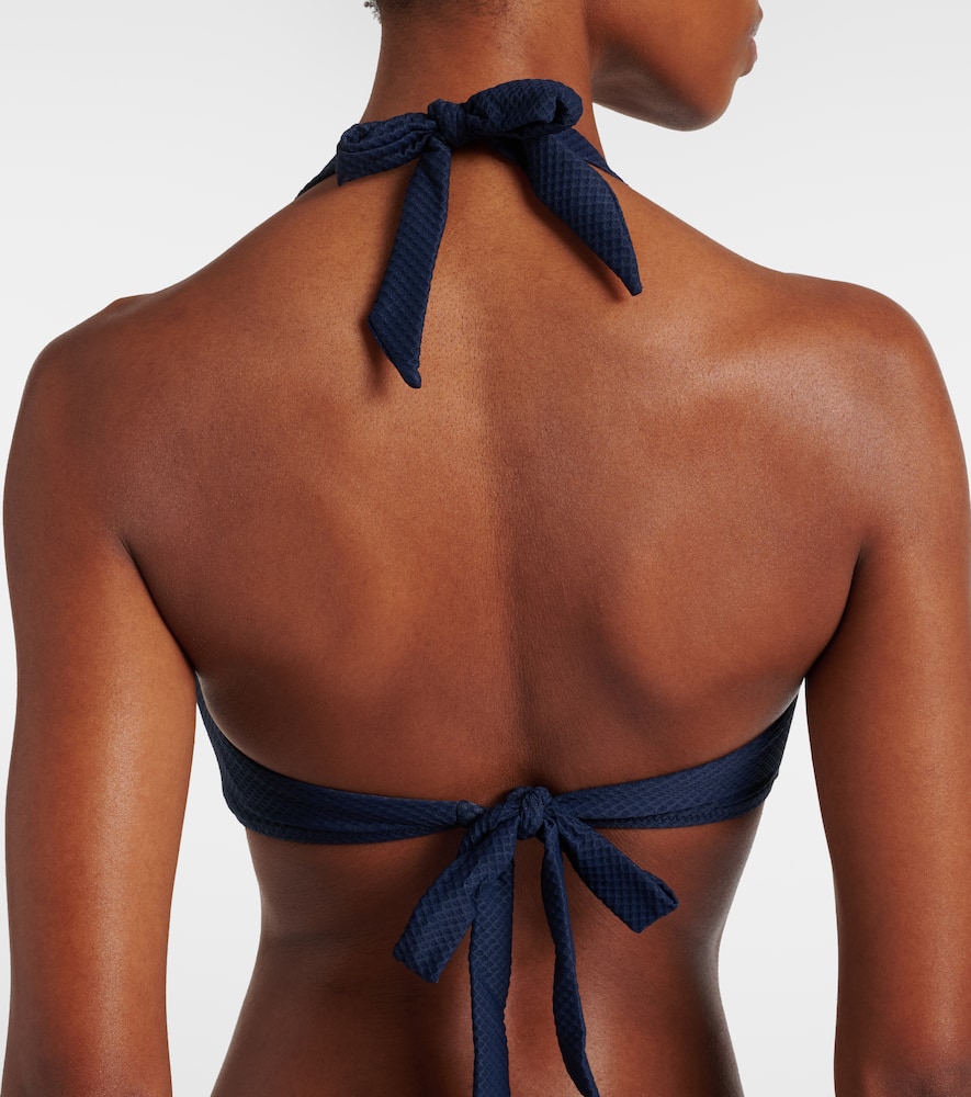 Heidi Klein Halterneck Rectangle Bikini Top In Blue