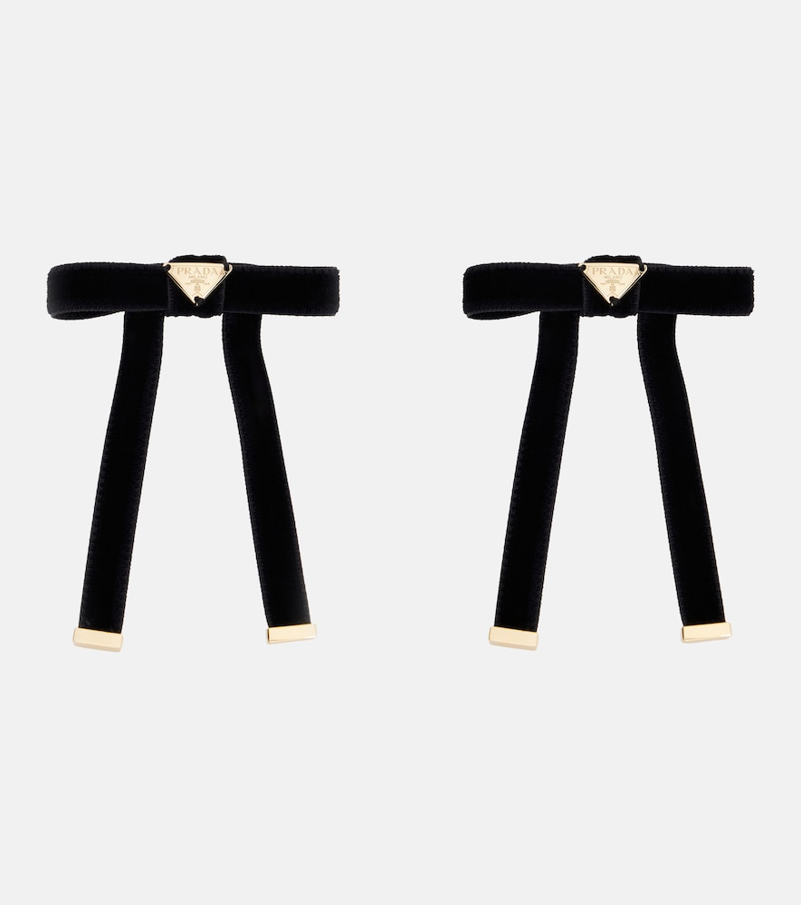Prada Set of 2 bow-detail velvet barrettes