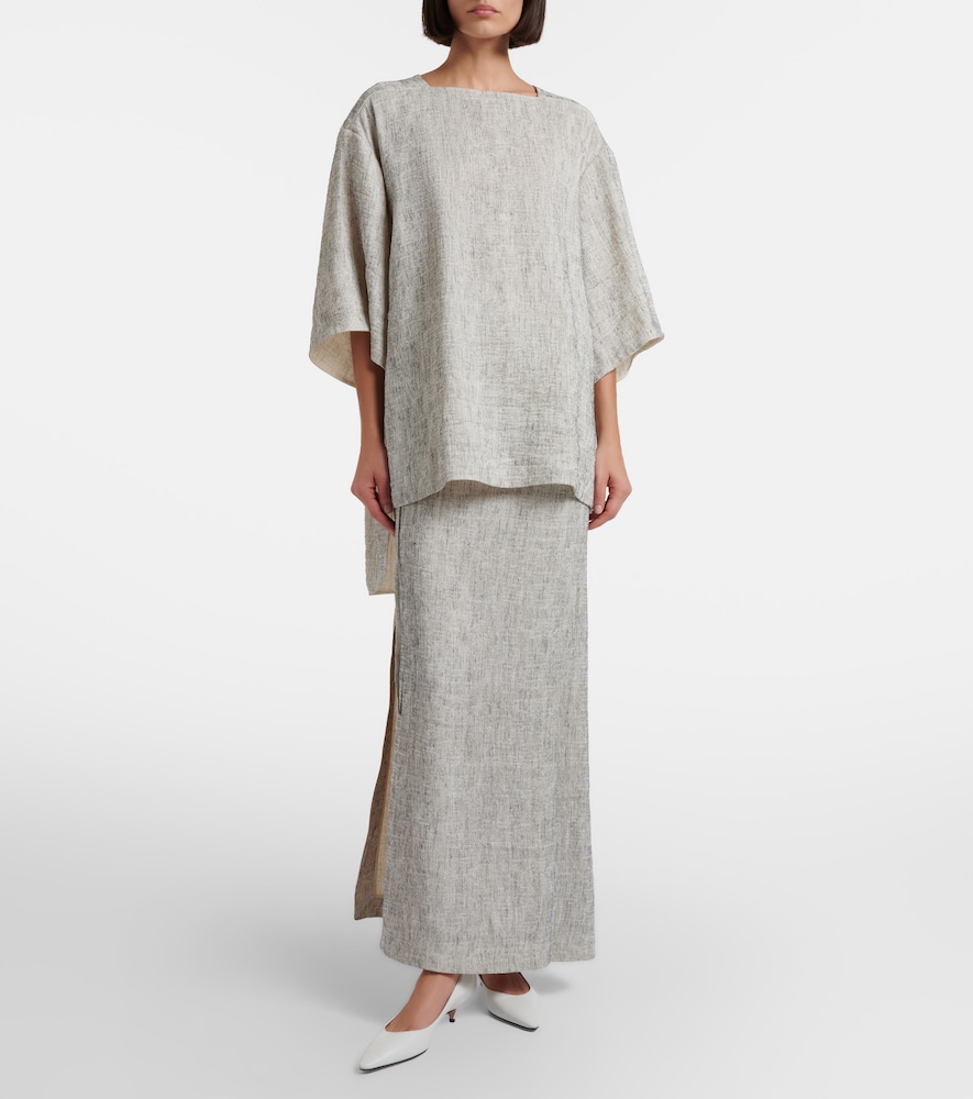 The Row Linen and silk maxi skirt