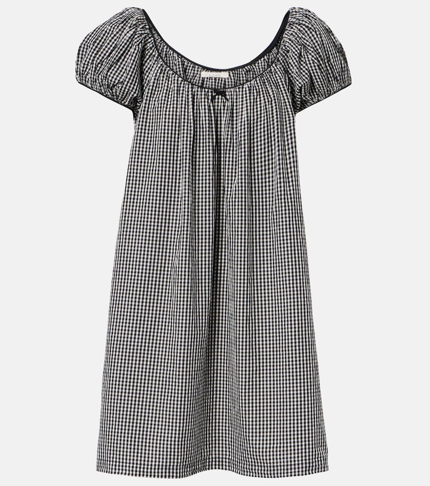 Doen Julia Gingham Cotton Poplin Minidress In Multi