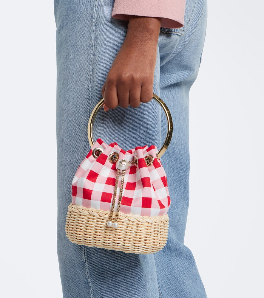 Jimmy Choo Bon Bon Small gingham bucket bag