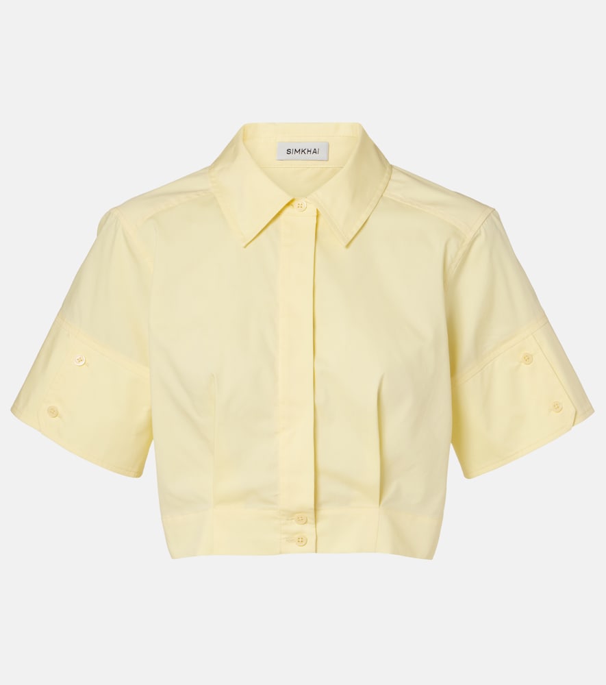 Simkhai Sabrina cotton-blend crop top