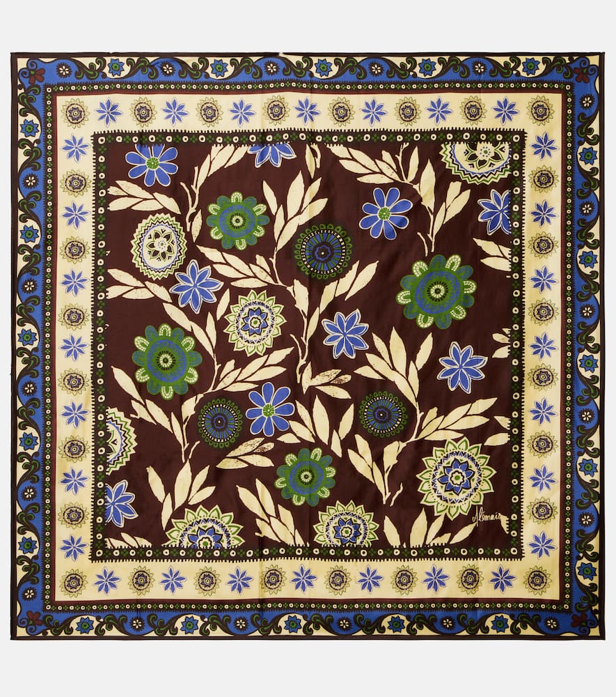 Alemais Alémais Floral Silk Satin Scarf In Brown