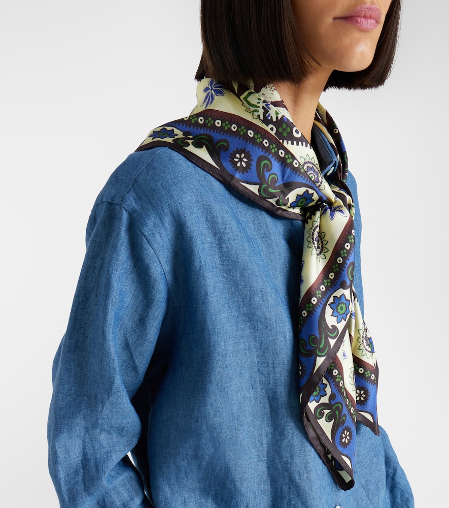 Alémais Floral silk satin scarf