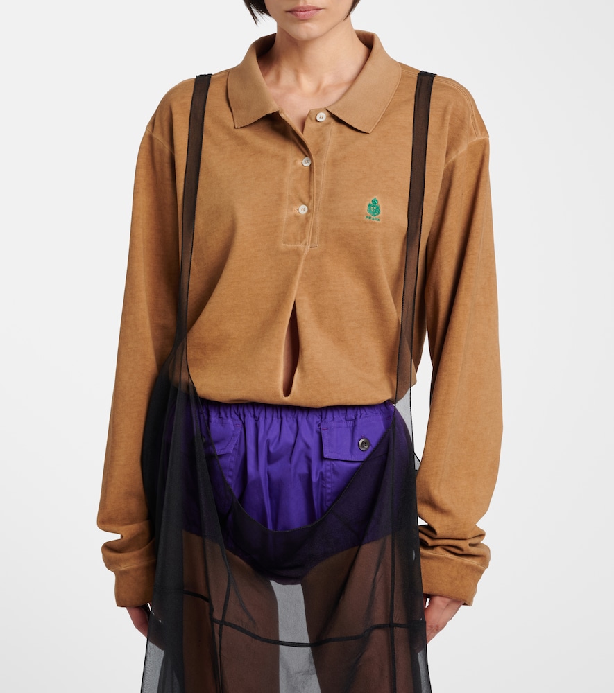 Prada Oversized cotton piqué polo shirt