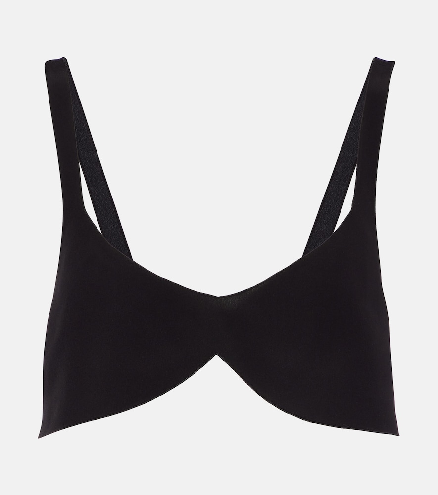 Prada Oversized silk crêpe de chine bra top