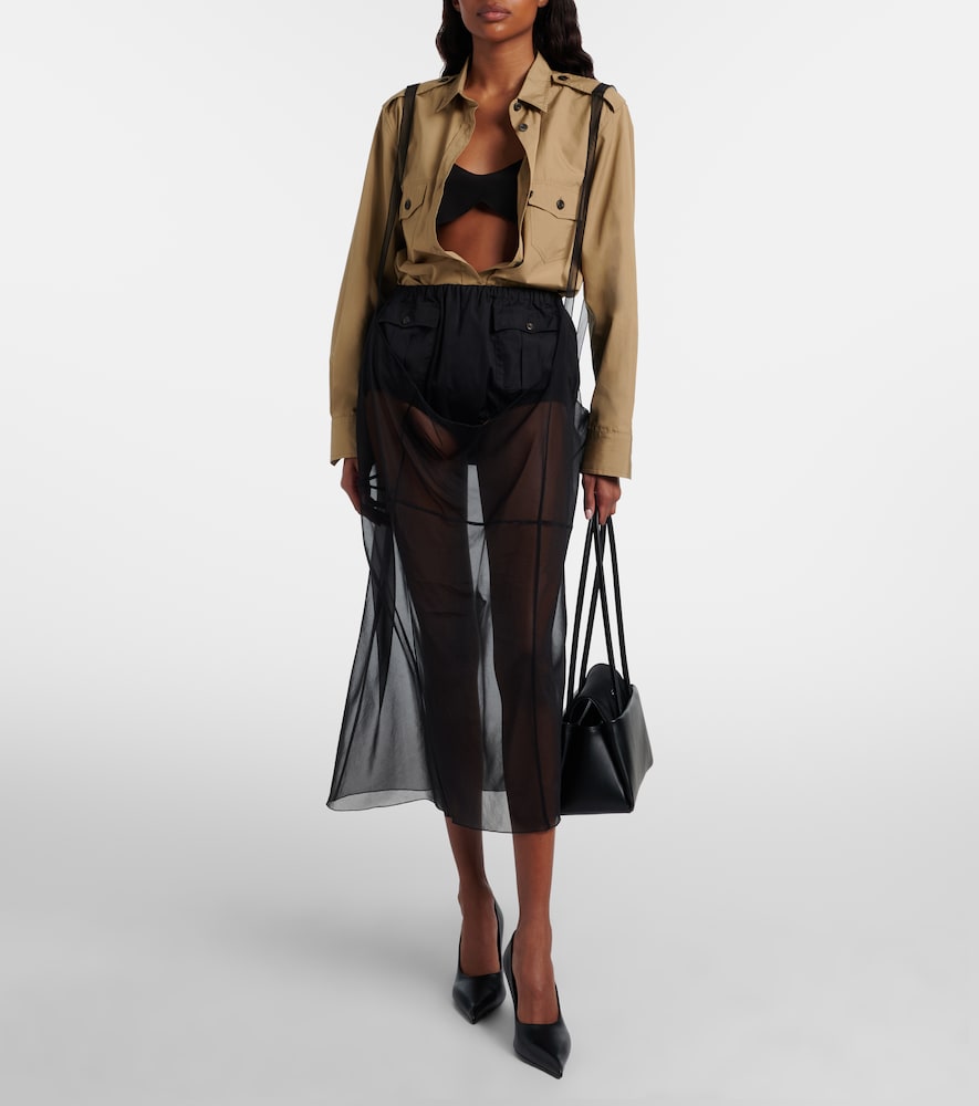  Prada Prada Oversized Silk Crepe De Chine Bra Top 