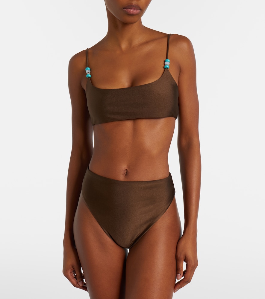 Jade Swim Muse beaded bikini top