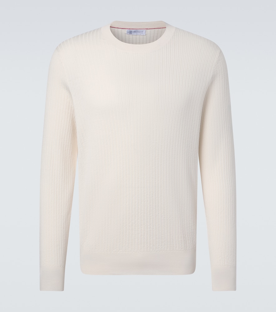 Brunello Cucinelli Ribbed Knit Cotton Sweater
