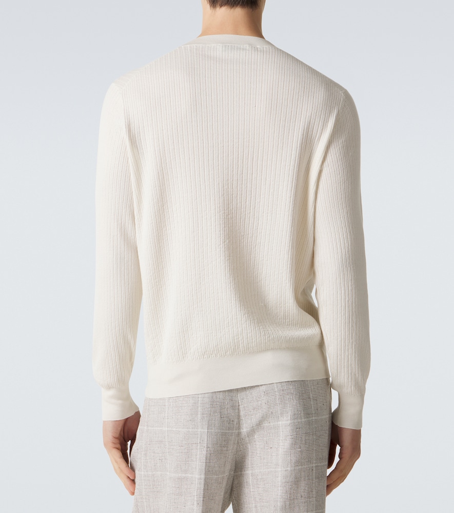 Ribbed-Knit Cotton Sweater