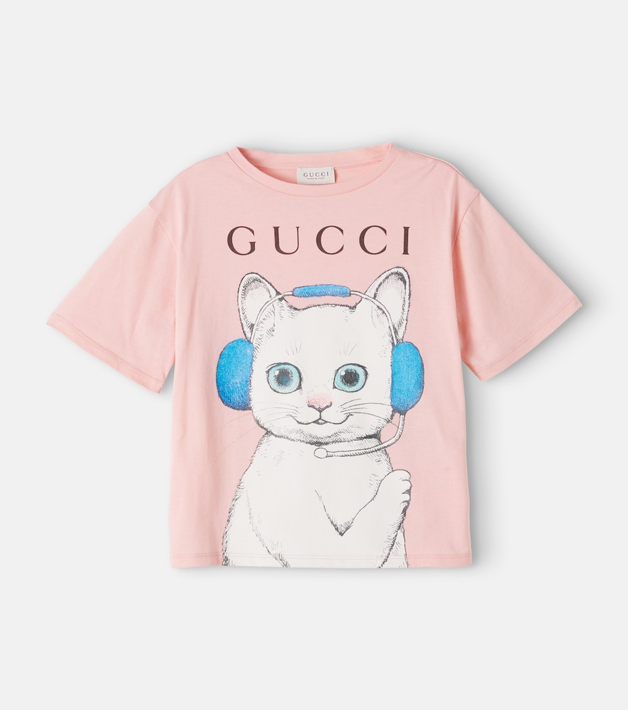 T-shirt in jersey di cotone con stampa logo