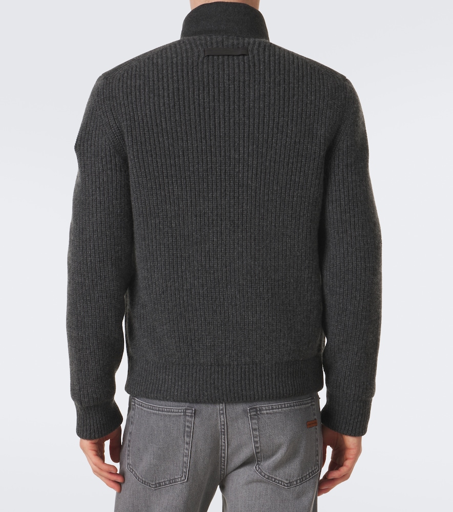 Cashmere Zip-Up Cardigan