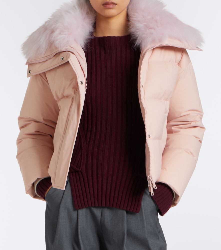 Doudoune Shearling-Trimmed Down Jacket