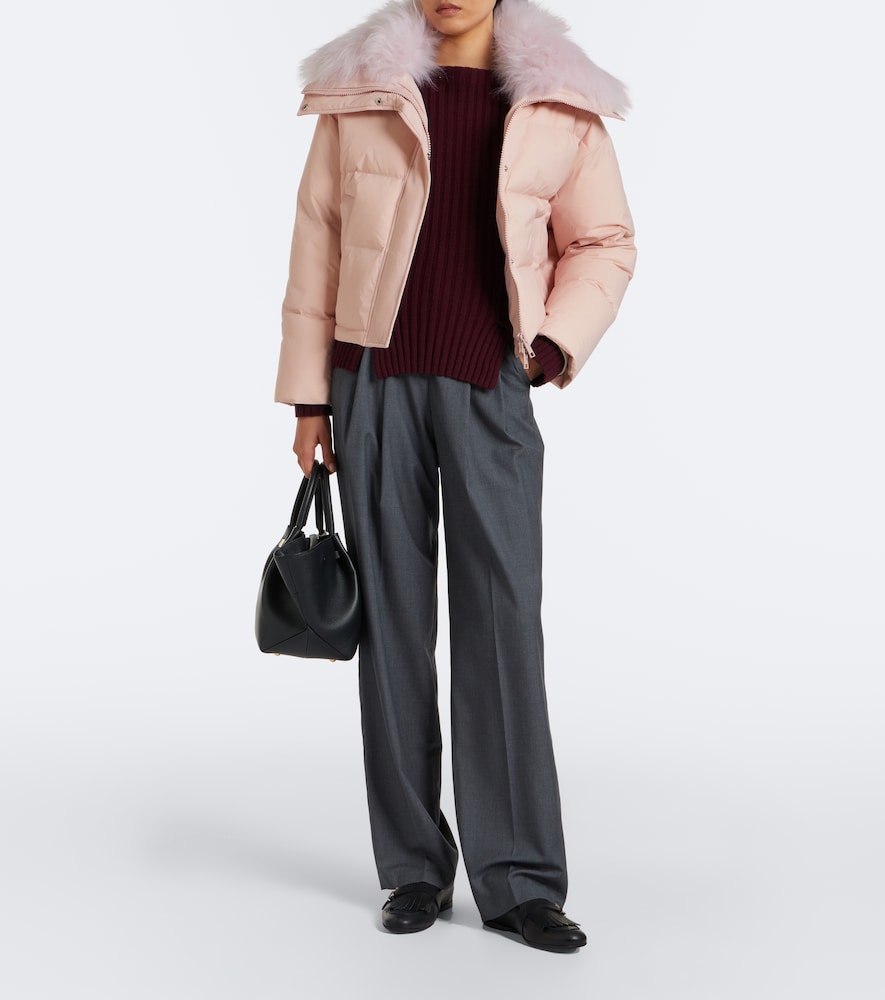 Doudoune Shearling-Trimmed Down Jacket