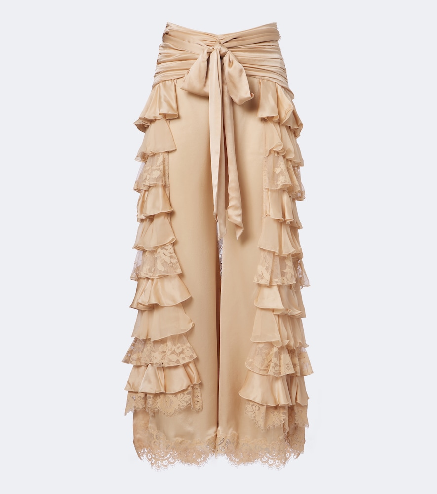 Pantaloni culottes Valiant in chiffon di seta