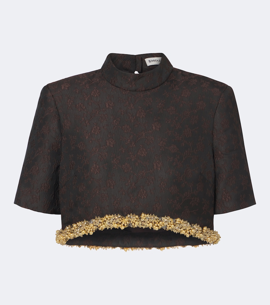 Top cropped Jalen in jacquard