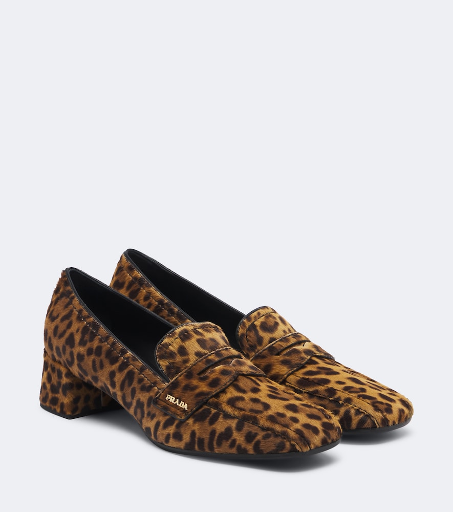 Pumps mocassino in cavallino