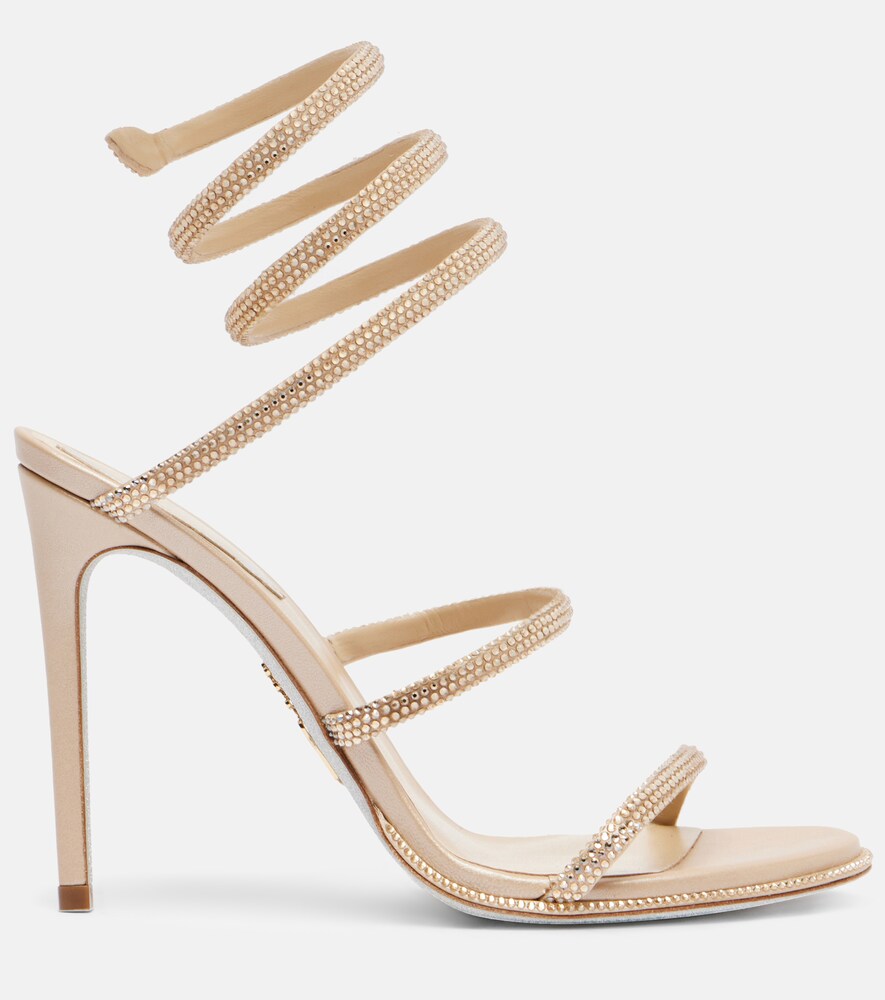  Rene Caovilla Rene Caovilla Verzierte Sandalen Cleo Aus Metallic-leder 