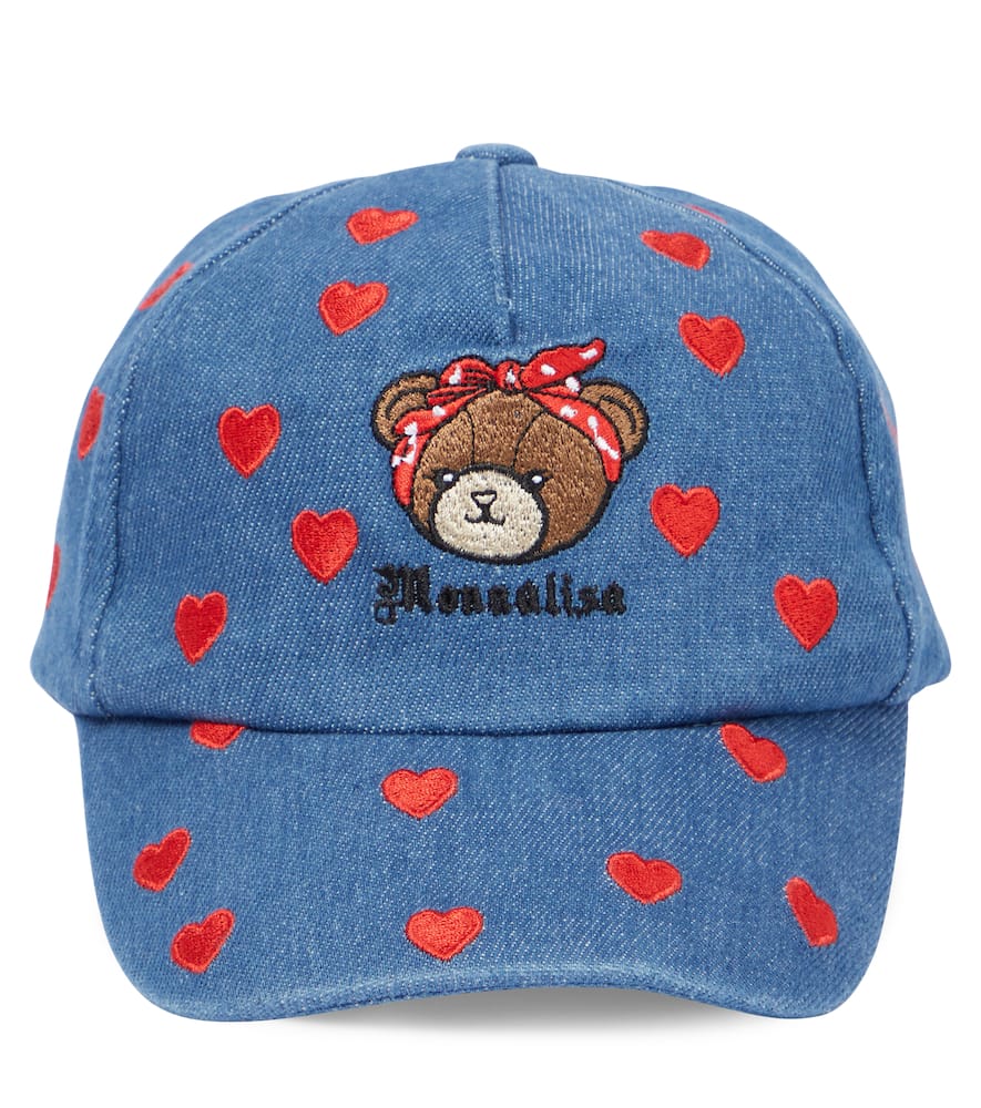 Monnalisa Embroidered denim baseball cap