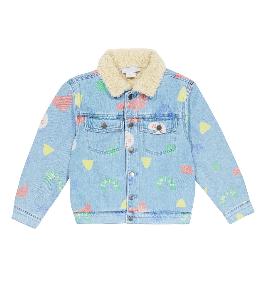Stella McCartney Kids Faux shearling-trim denim jacket