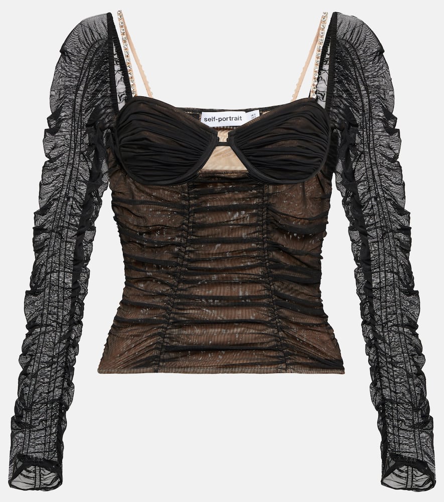 Self-Portrait Ruched top