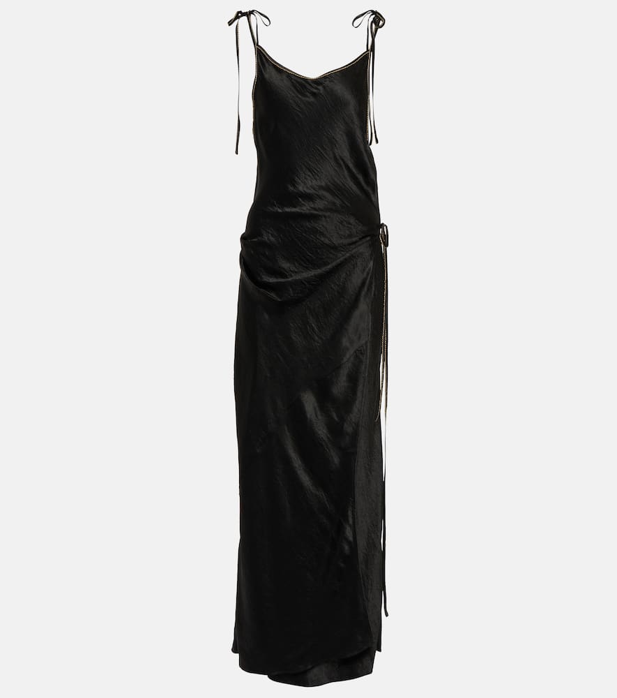Acne Studios Drawstring Midi Dress In Black