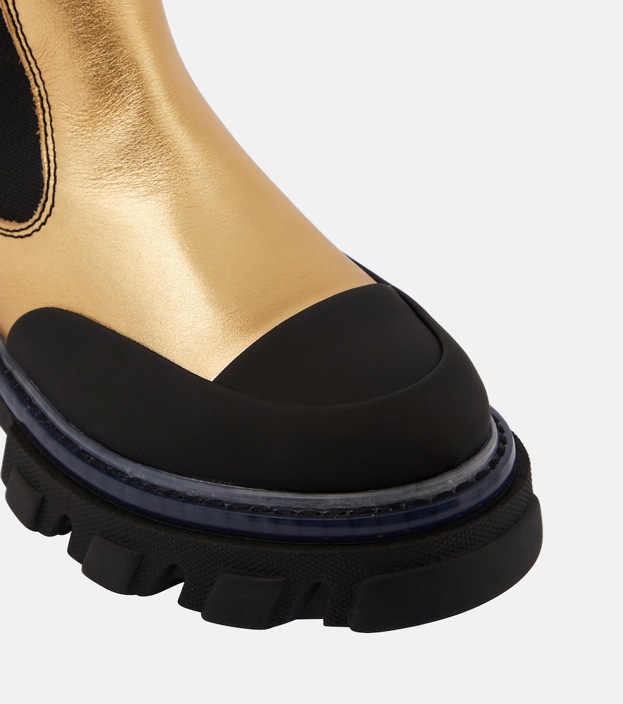  Ganni Ganni Metallic Leather Chelsea Boots 