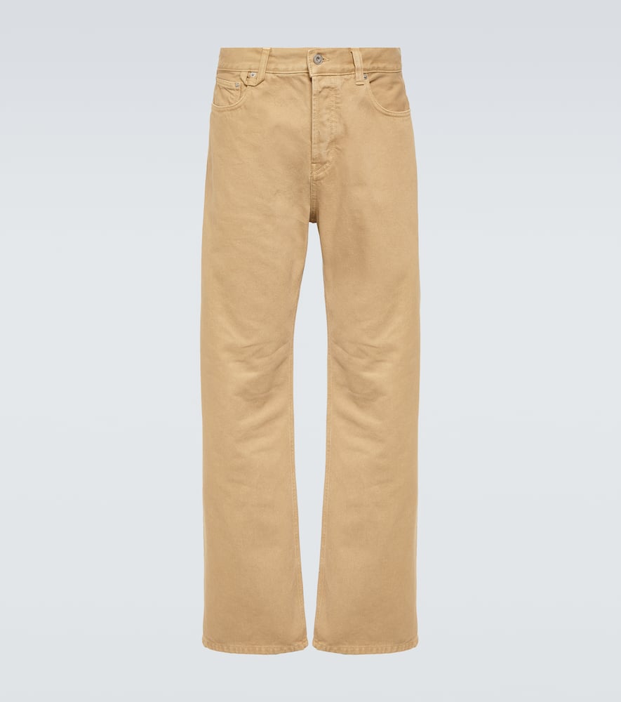 Shop Jacquemus Mid-rise Straight Jeans In Beige