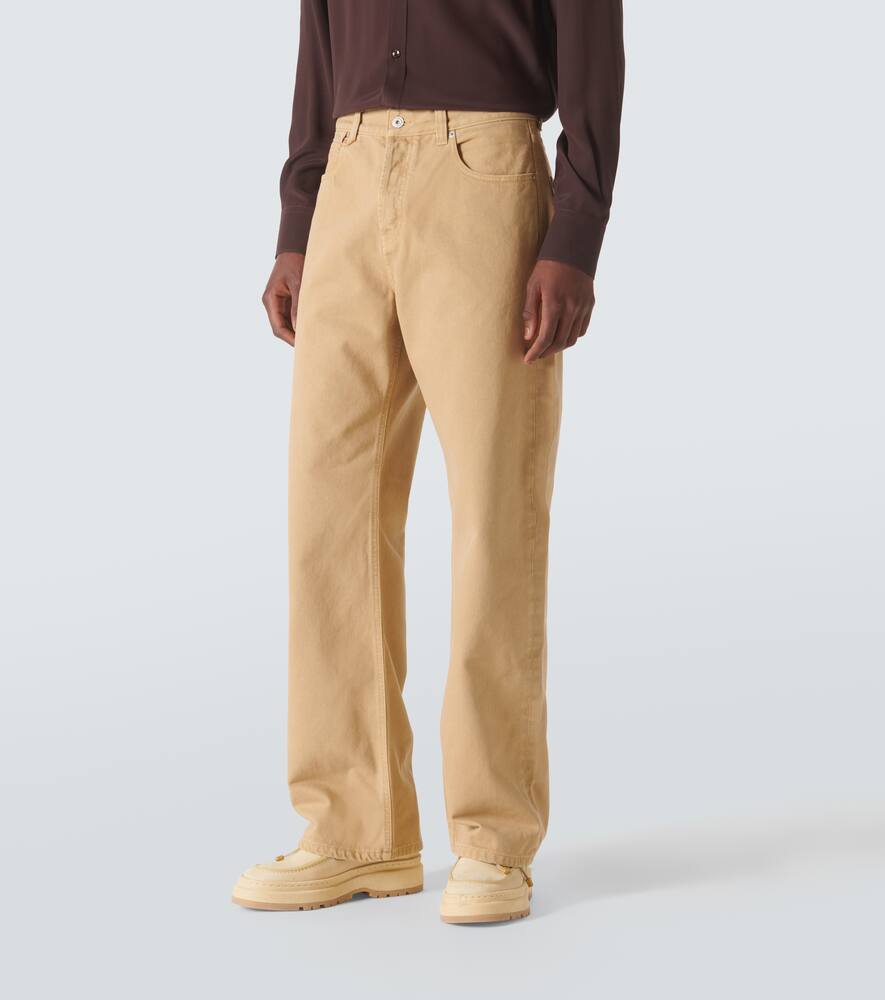 Shop Jacquemus Mid-rise Straight Jeans In Beige