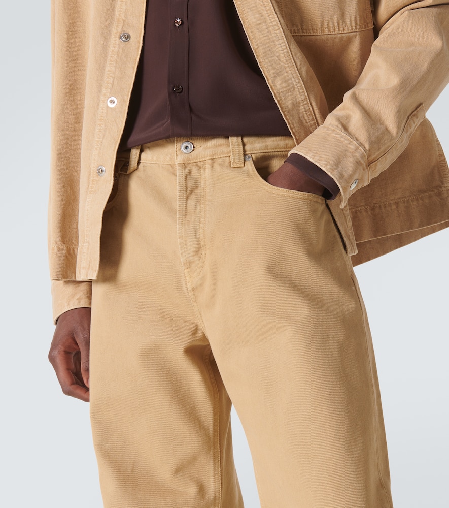 Shop Jacquemus Mid-rise Straight Jeans In Beige