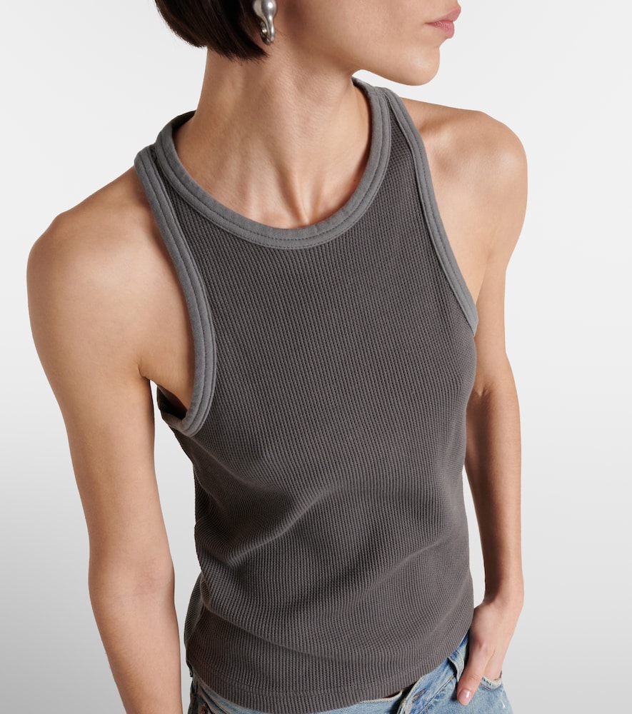 Waffle-Knit Cotton Tank Top