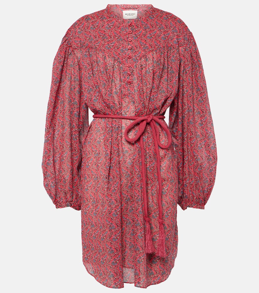Isabel Marant Étoile Kayne Printed Cotton Minidress In Red