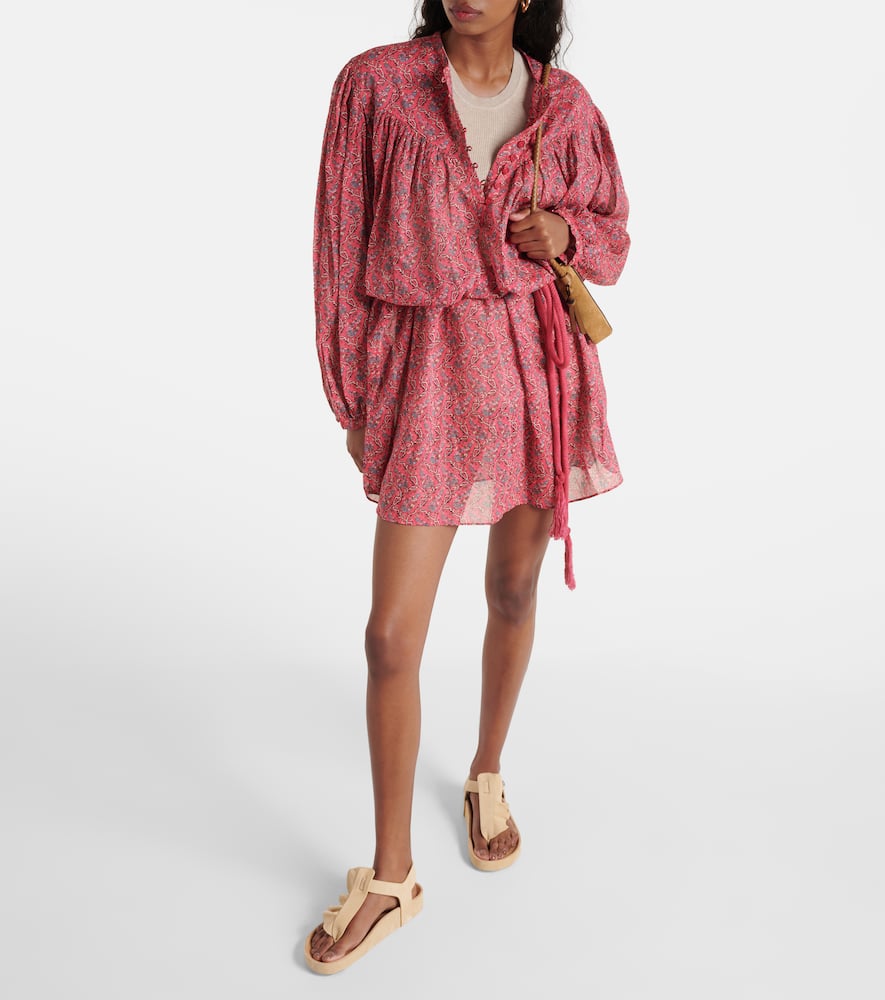Isabel Marant Étoile Kayne Printed Cotton Minidress In Red