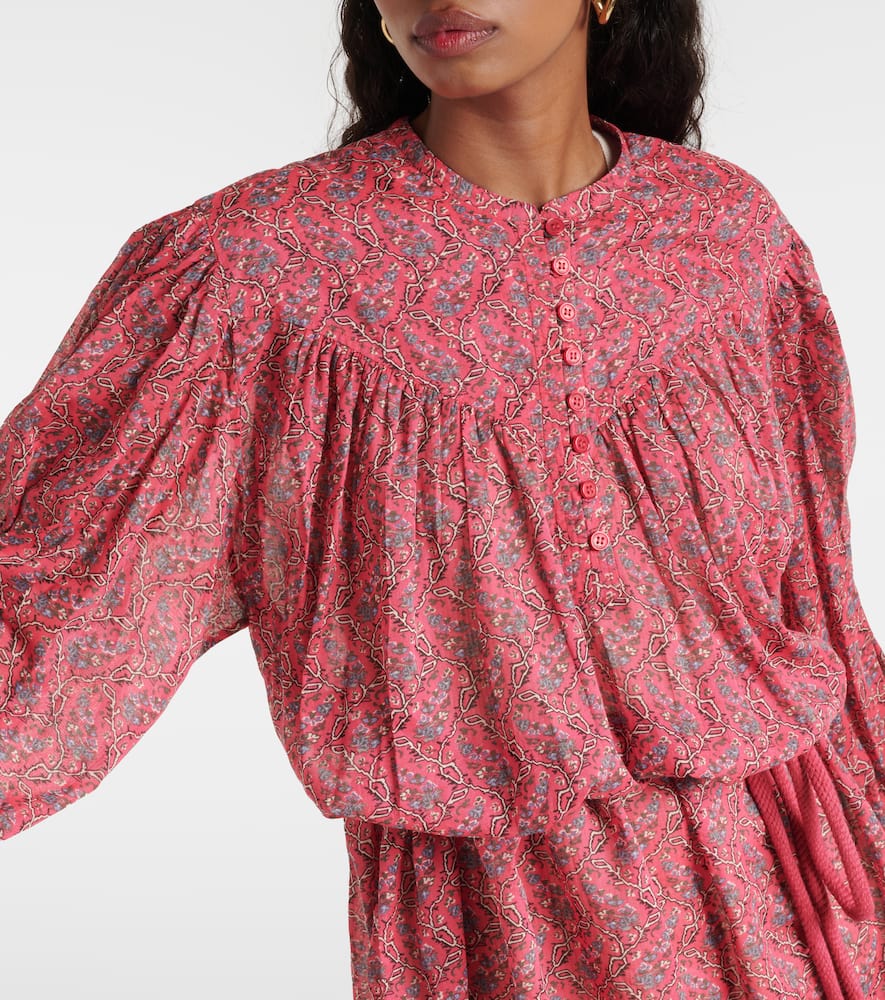 Isabel Marant Étoile Kayne Printed Cotton Minidress In Red