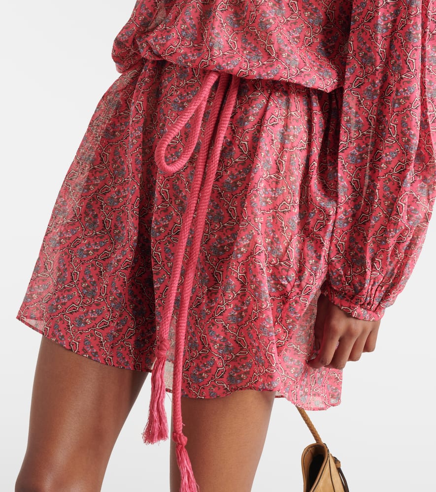 Isabel Marant Étoile Kayne Printed Cotton Minidress In Red
