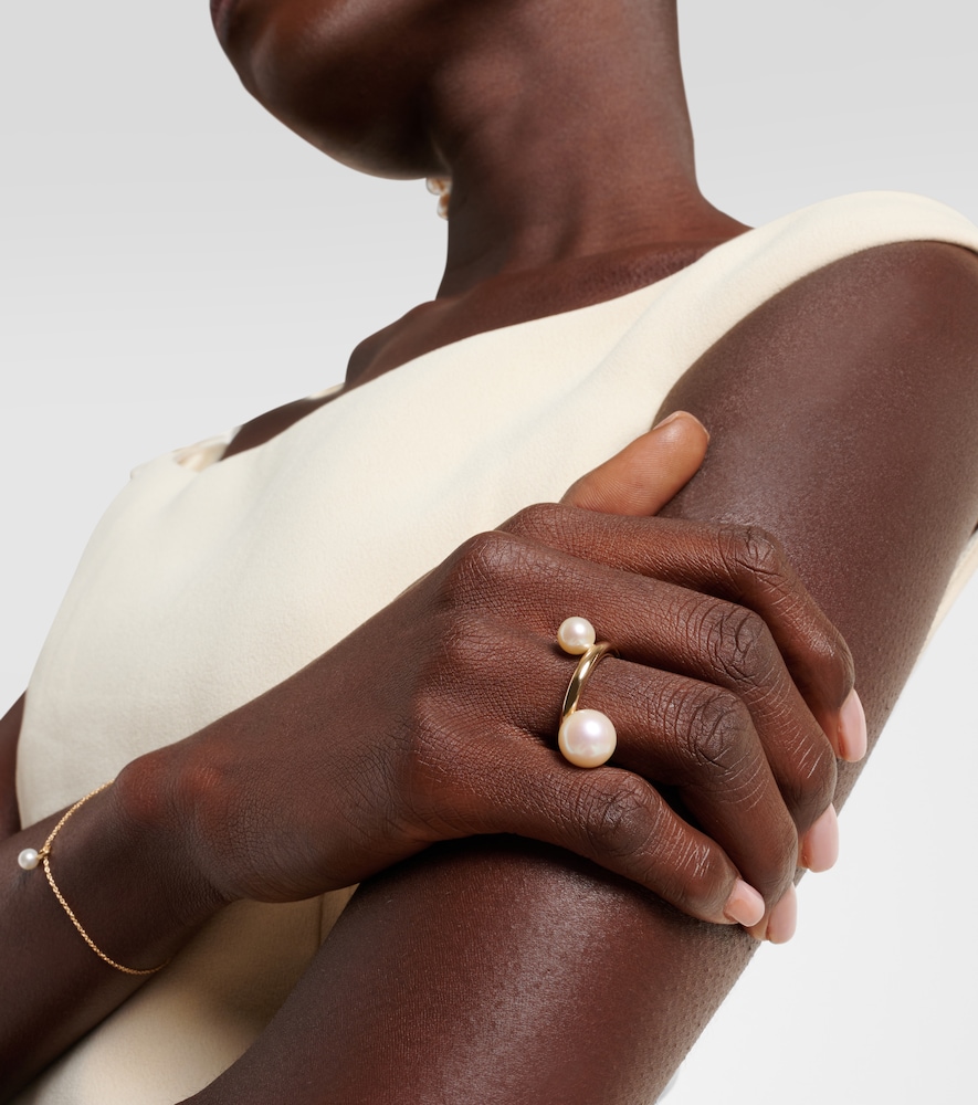 SOPHIE BILLE BRAHE LA GRACE 14KT GOLD RING WITH PEARLS