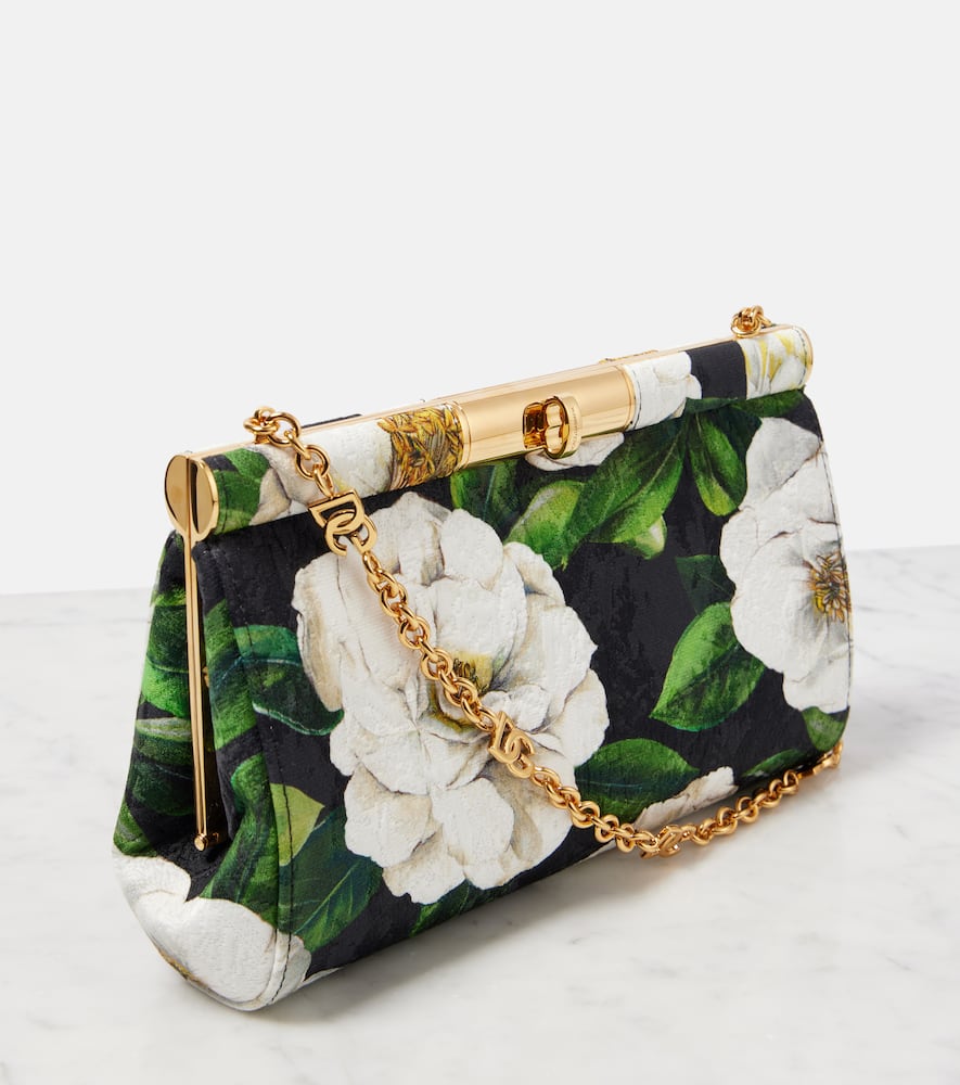 Shop Dolce & Gabbana Marlene Floral Brocade Clutch In Multicoloured
