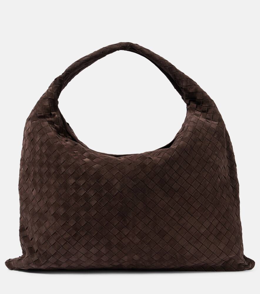 Bottega Veneta Hop Intrecciato Large suede shoulder bag
